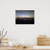 カスパルDavid Friedrich Greifswald in Moonlight ポスター (キッチン)