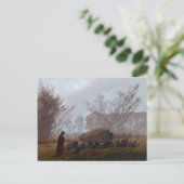 カスパー・ダヴィット・フリードリヒ 夕方の散歩 ポストカード (スタンド正面)