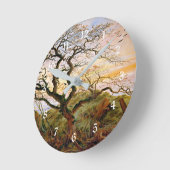 カスパー·デイビッド·フリードリヒのカラスの木 ラウンド壁時計 (傾斜)