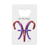 カスプ星占いの〔占星術の〕十二宮図星座 クレジットカード栓抜き (正面)