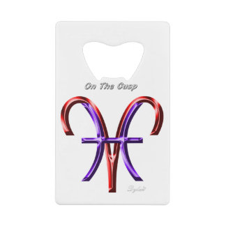 カスプ星占いの〔占星術の〕十二宮図星座 クレジットカード栓抜き