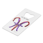 カスプ星占いの〔占星術の〕十二宮図星座 クレジットカード栓抜き (正面アングル)