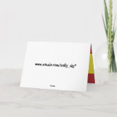 カスペインのットブル、国旗とクリスマスツリー シーズンカード (裏面)