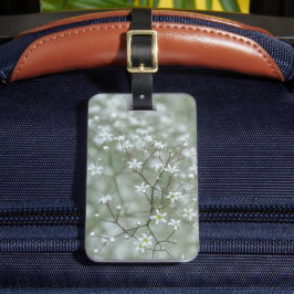 カスミソウの花のボタニカルフォト(テキスト入り) ラゲッジタグ