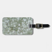 カスミソウの花のボタニカルフォト(テキスト入り) ラゲッジタグ (正面横)