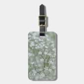 カスミソウの花のボタニカルフォト(テキスト入り) ラゲッジタグ (正面縦)