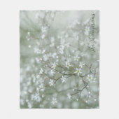 カスミソウの花の写真とお名前 フリースブランケット (正面)