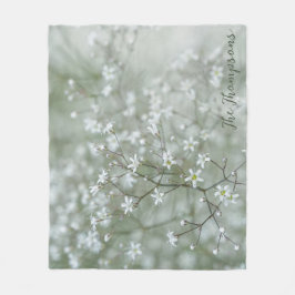 カスミソウの花の写真とお名前 フリースブランケット