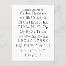 カスロンオープンフェースザズルフォントサンプラーシート ポストカード