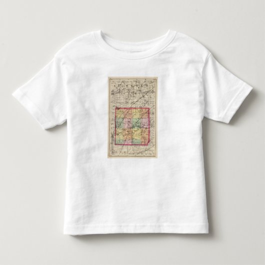 カス郡、ミシガン州の地図 トドラーTシャツ (正面)