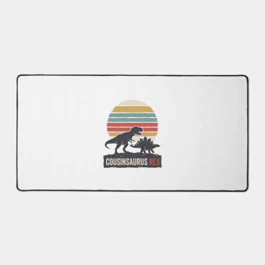 カズサウルス・レックス 面白い恐竜 ビンテージTシャツ デザイン デスクマット (正面)