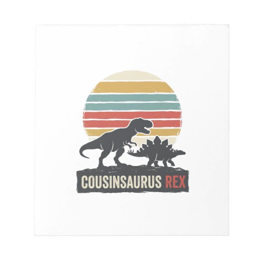 カズサウルス・レックス 面白い恐竜 ビンテージTシャツ デザイン ノートパッド (正面)