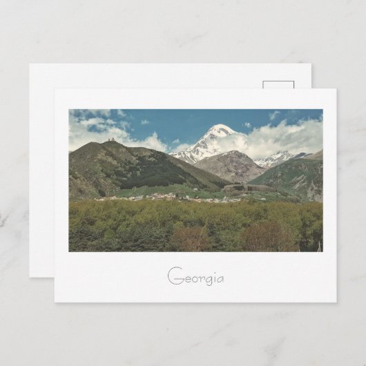 カズベギジョージア教会マウンテンランドスケープポストカード ポストカード (正面/裏面)