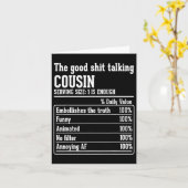 カズン・クルー 栄養成分表示 ザ・グッド・トーキング・コ カード (黄色い花)