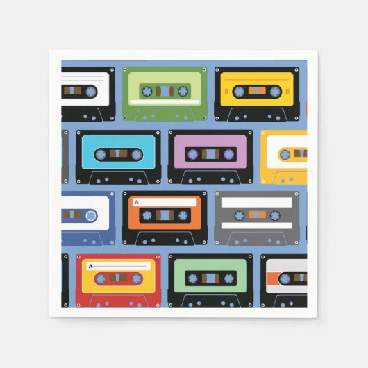 カセカラフルットテープパターン スタンダードカクテルナプキン (正面)