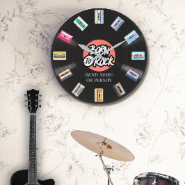 カセットおよびビニール記録 ラージ壁時計