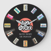 カセットおよびビニール記録 ラージ壁時計 (正面)