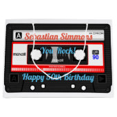 カセットテパーソナライズされたープまたはMixtape Any大事な行事 ラージペーパーバッグ (正面)