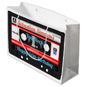 カセットテパーソナライズされたープまたはMixtape Any大事な行事 ラージペーパーバッグ (裏面アングル)