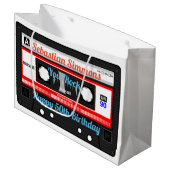 カセットテパーソナライズされたープまたはMixtape Any大事な行事 ラージペーパーバッグ (正面アングル)