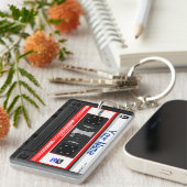 カセットテープのカスタマイズ可能なキーホルダー、ヴィンテージ キーホルダー (正面右)