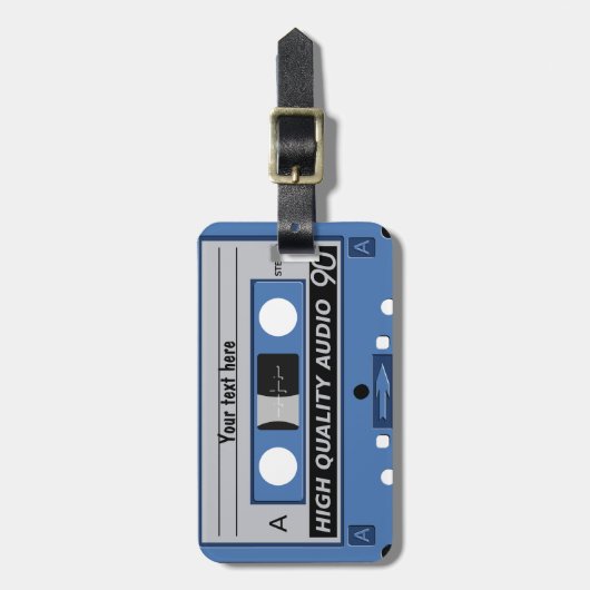 カセットテープのカスタムな荷物のラベル ラゲッジタグ (正面縦)