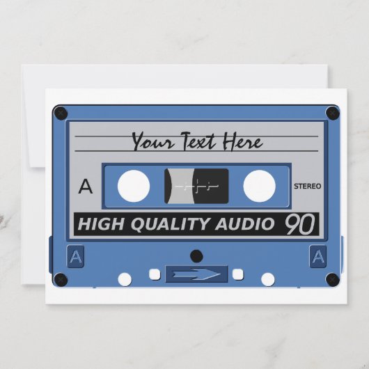 カセットテープのカスタム招待 招待状 (正面)