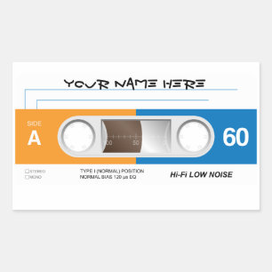 カセットテープのシール 長方形シール