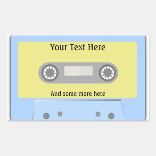 カセットテープのシール 長方形シール (正面)