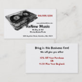 カセットテープのデザイン1の音楽業界カード 名刺 (正面/裏面)