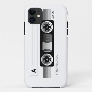 カセットテープのラベルの灰色の場合 iPhone 11 ケース