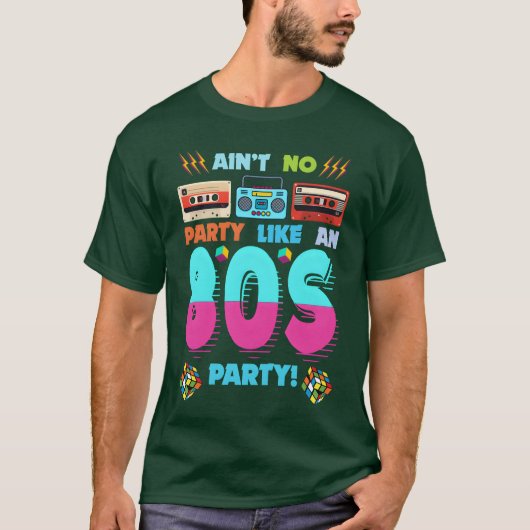 カセットテープのレトロデザイン 80年代パーティーの雰囲気 Tシャツ (正面)