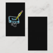 カセットテープの上で巻く音楽鉛筆 名刺 (正面/裏面)