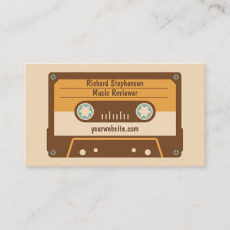 カセットテープの名刺のブラウンのクリーム色の金ゴールド 名刺