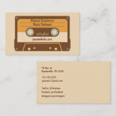 カセットテープの名刺のブラウンのクリーム色の金ゴールド 名刺 (正面/裏面)