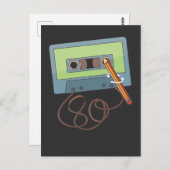 カセットテープを巻き取った古文筆紙 ポストカード (正面/裏面)