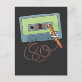 カセットテープを巻き取った古文筆紙 ポストカード (正面)
