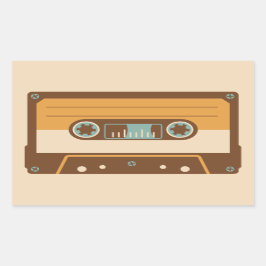 カセットテープアナログデザイン 長方形シール