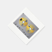 カセットテープイラストレーションヴィンテージ音楽愛好家 スタンダードカクテルナプキン (角)
