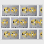 カセットテープイラストレーションヴィンテージ音楽愛好家 ラッピングペーパー (フラット)