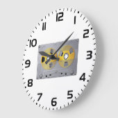 カセットテープイラストレーションヴィンテージ音楽愛好家 ラージ壁時計 (傾斜)