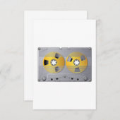 カセットテープイラストレーションヴィンテージ音楽愛好家 招待状 (正面/裏面)