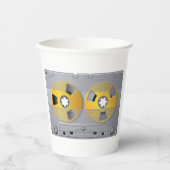 カセットテープイラストレーションヴィンテージ音楽愛好家 紙コップ (正面)