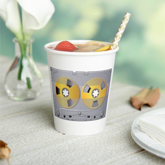 カセットテープイラストレーションヴィンテージ音楽愛好家 紙コップ