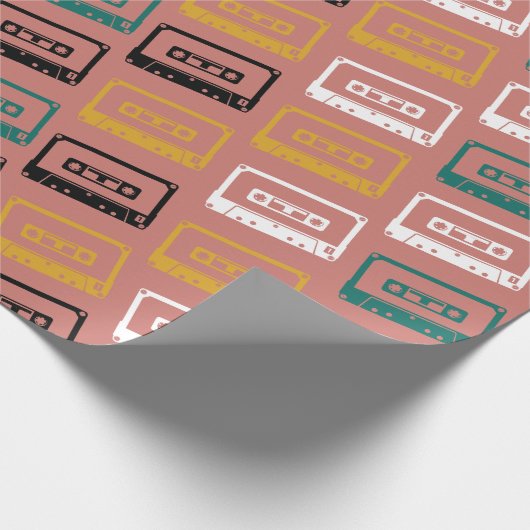 カセットテープパターン ラッピングペーパー (角)