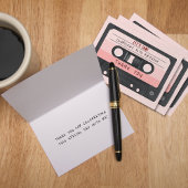 カセットテープピンクレトロ誕生日パーティー サンキューカード