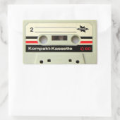 カセットテープホワイト長方形シール 長方形シール (バッグ)