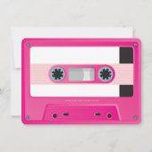 カセットテープモダンヴィンテージディスコ誕生日ピンク 招待状 (裏面)