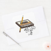 カセットテープレトロ巻き戻し80のスタイル スクエアシール (封筒)