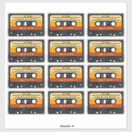 カセットテープレトロ誕生日パーティー シール